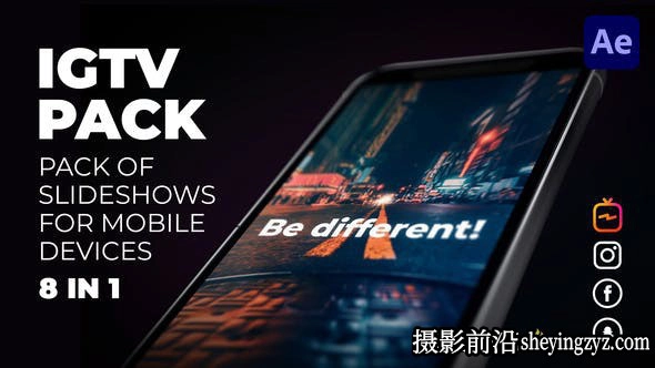 AE模板-竖屏网络视频包装片头模板 Instagram Slideshow Pack