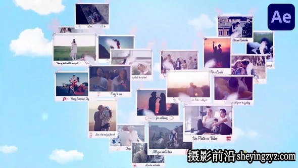 AE模板-情人节视频相册片头模版 Slideshow Valentines Day