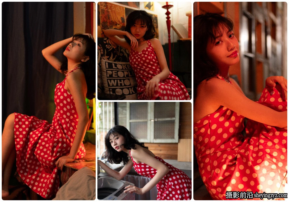 港风红裙美女人像摄影RAW原图素材28张