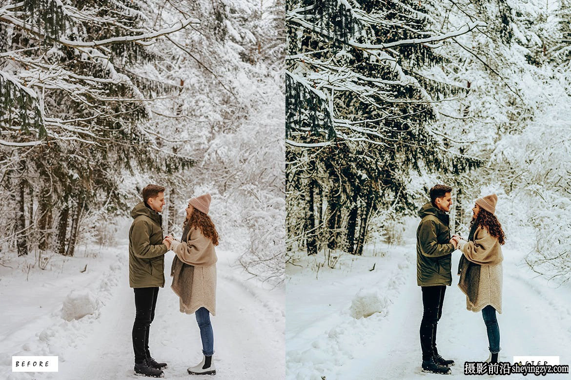 12种免费冬季电影人像后期调色lr预设 Cinematic Winter Lightroom Presets
