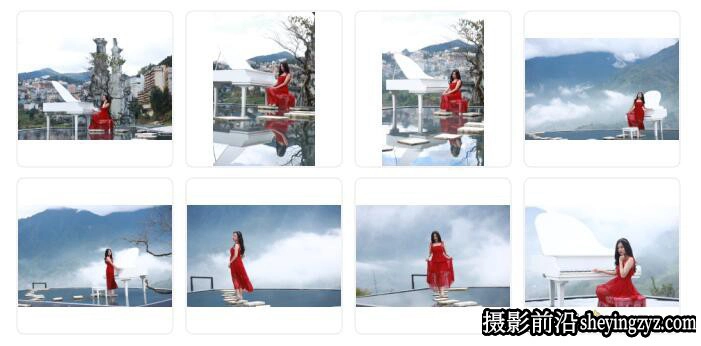 天空之城红衣美女人像摄影RAW原片8张