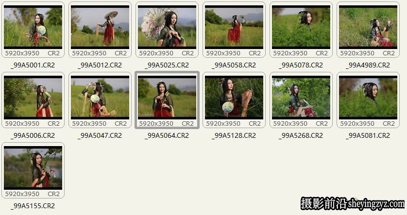 外拍古装美女人像摄影RAW原图练习素材13张