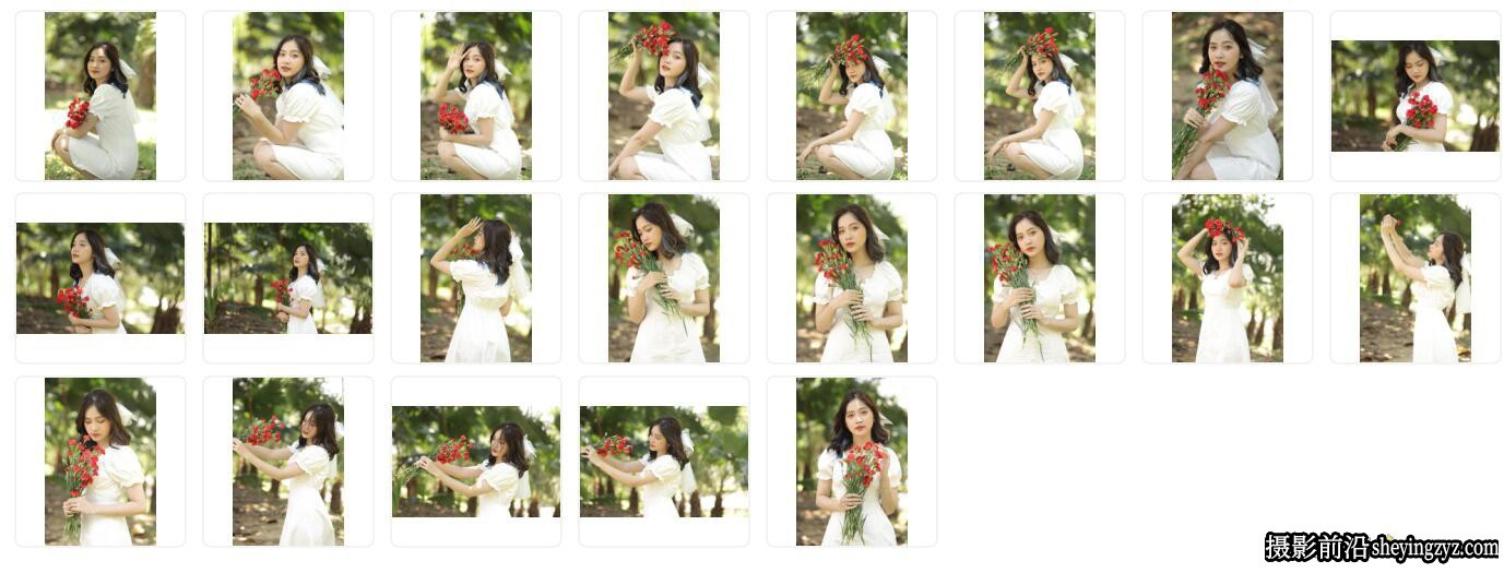 户外时尚美女写真摄影RAW原图练习素材22张