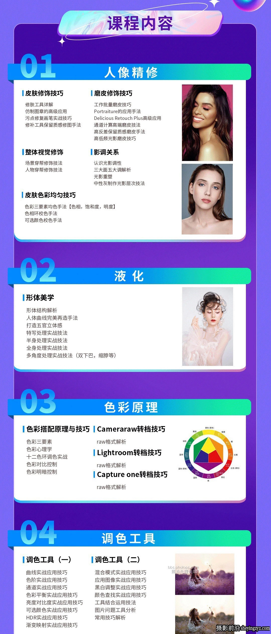 摄影后期人像精修人像调色全能大师全能班