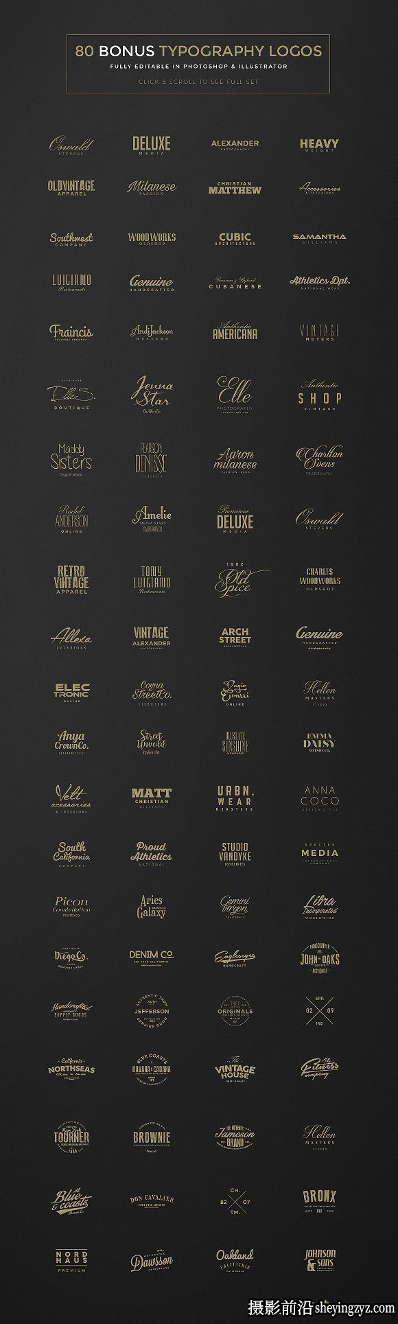 终极1500+Logo标志徽标样机合集 Logos Bundle Collection