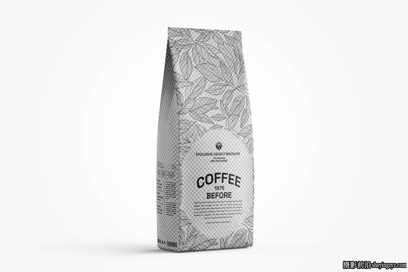 牛皮纸咖啡或茶袋包装样机