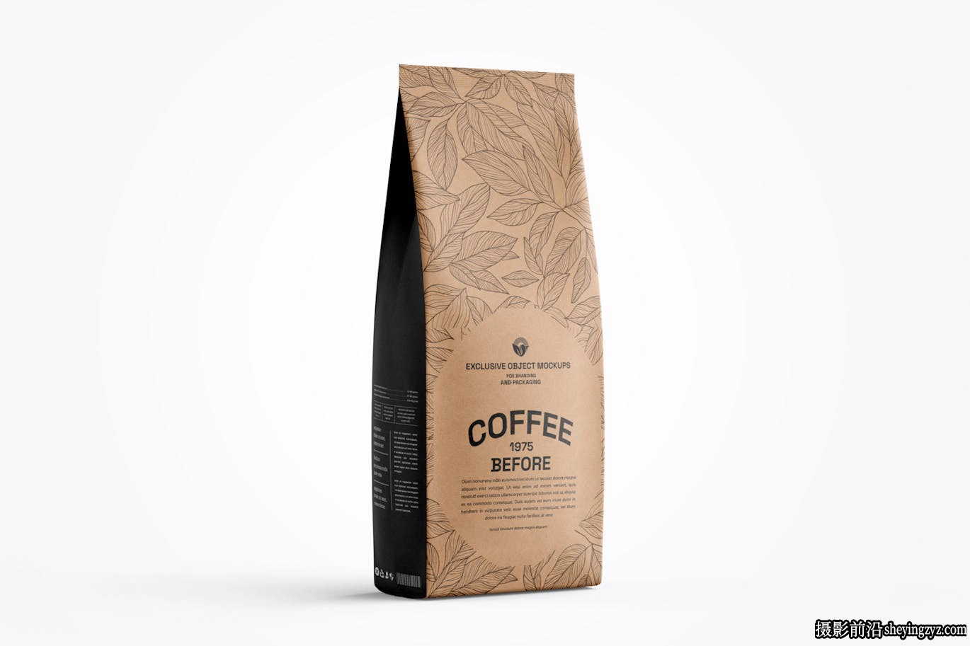 牛皮纸咖啡或茶袋包装样机