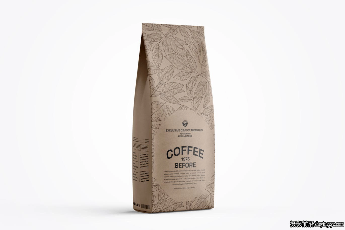 牛皮纸咖啡或茶袋包装样机