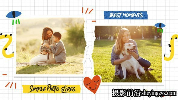 AE模板- 照片相册片头模板 Simple Photo Slides