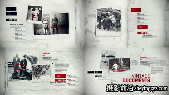 AE模板-老照片相册介绍展示片头模板 Vintage Documents Opener