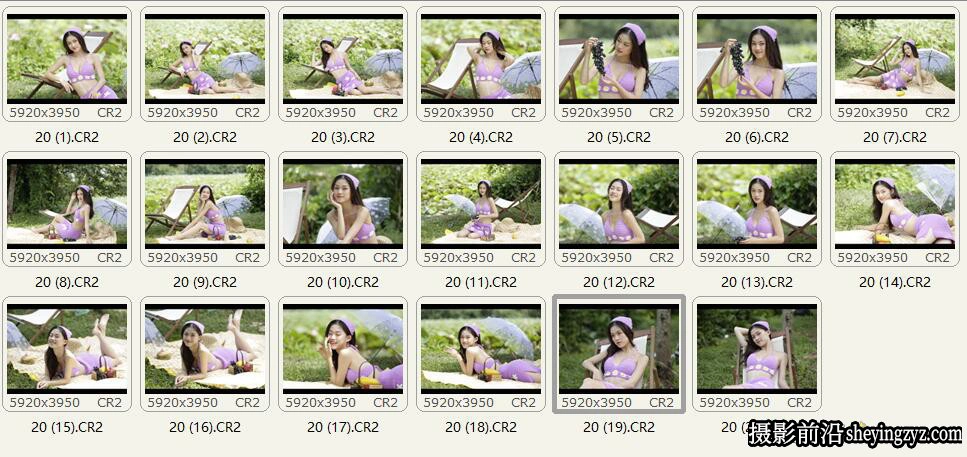 户外美女写真人像摄影摄影RAW原图练习素材20张