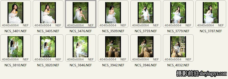 户外清新美女写真人像摄影RAW原图练习素材13张