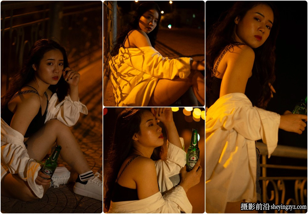 城市夜景弱光情绪人像摄影RAW原图练习素材24张