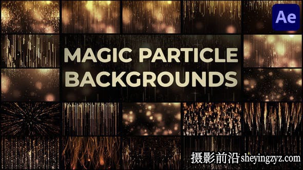 AE模板-金色粒子颁奖典礼背景动画模板 Magic Particle Backgrounds