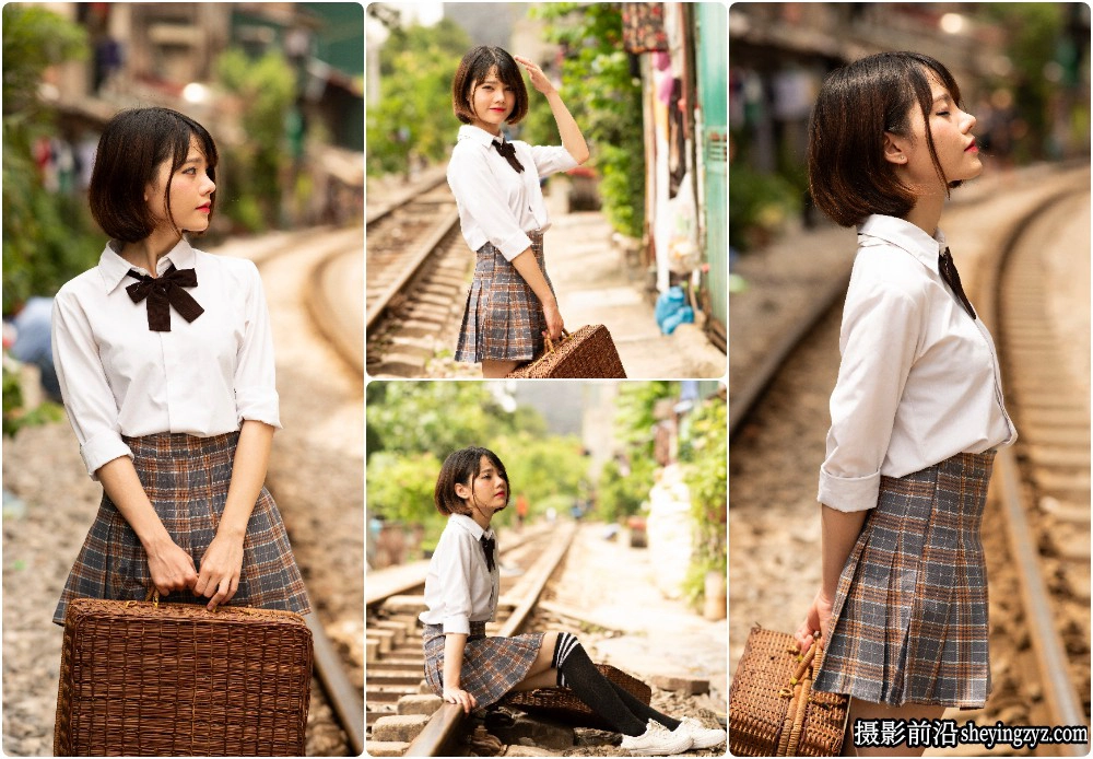 制服美女写真人像摄影RAW原图练习素材8张