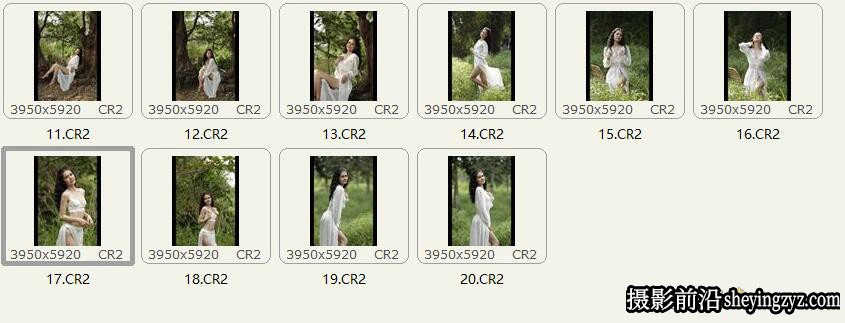 森系美女写真人像摄影未修RAW原图练习素材10张