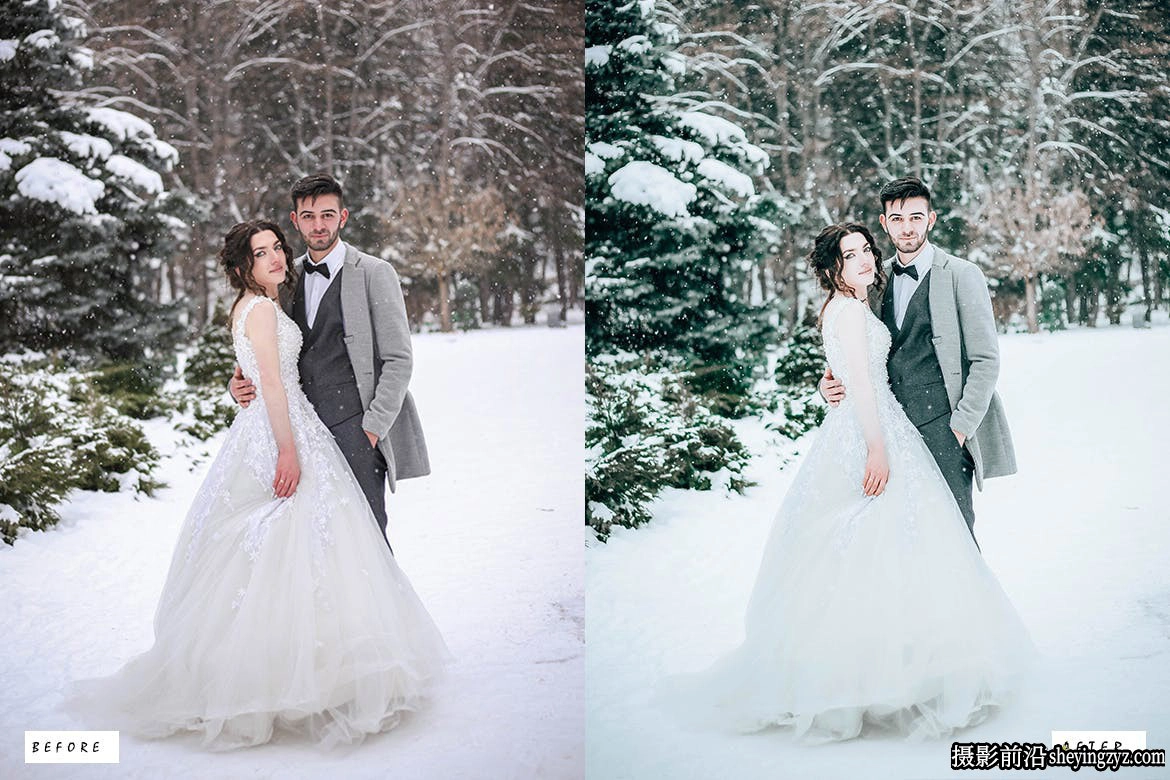 免费12种冬季电影婚礼人像调色Lr预设 Winter Wedding Lightroom
