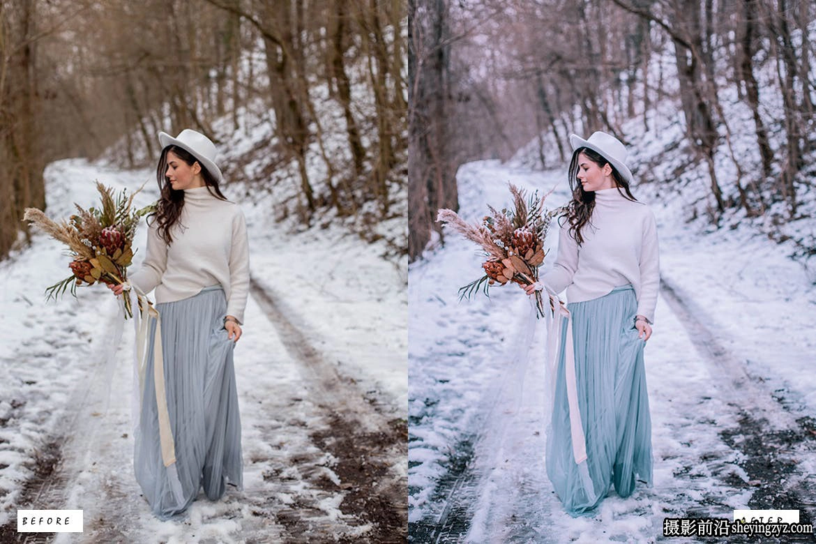 免费12种冬季电影婚礼人像调色Lr预设 Winter Wedding Lightroom