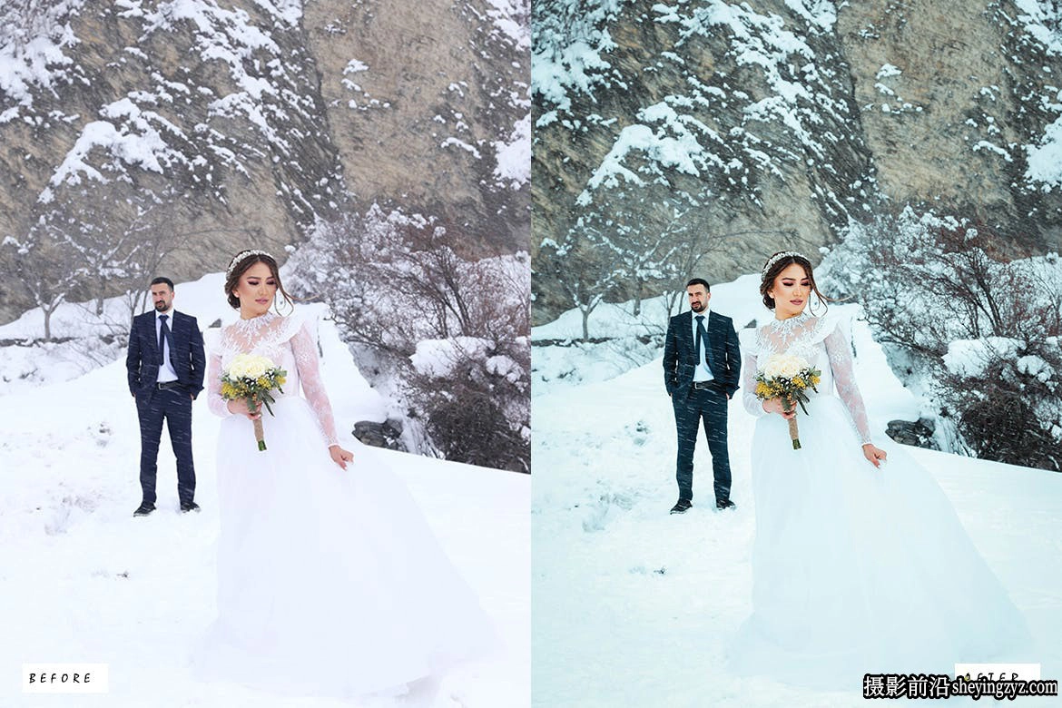 免费12种冬季电影婚礼人像调色Lr预设 Winter Wedding Lightroom