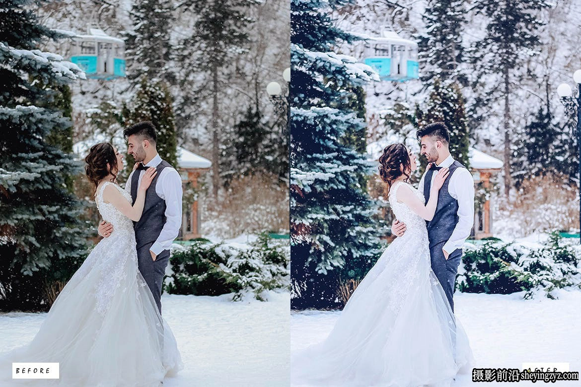 免费12种冬季电影婚礼人像调色Lr预设 Winter Wedding Lightroom