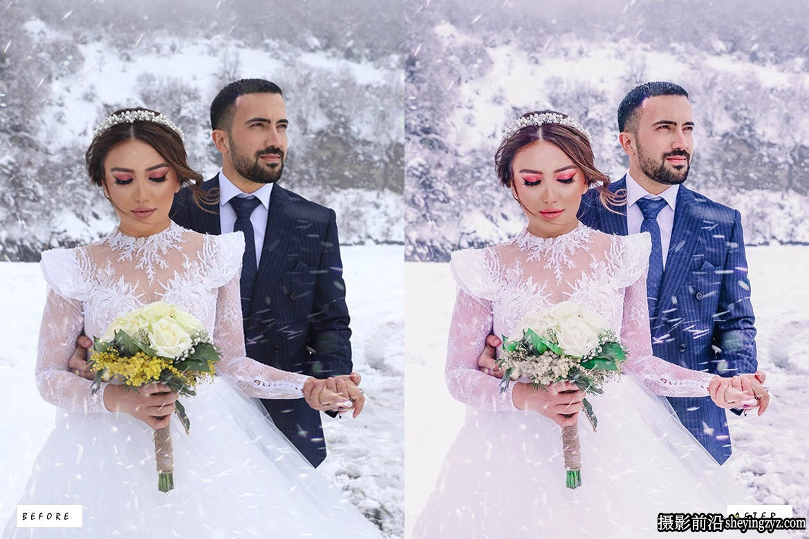 免费12种冬季电影婚礼人像调色Lr预设 Winter Wedding Lightroom