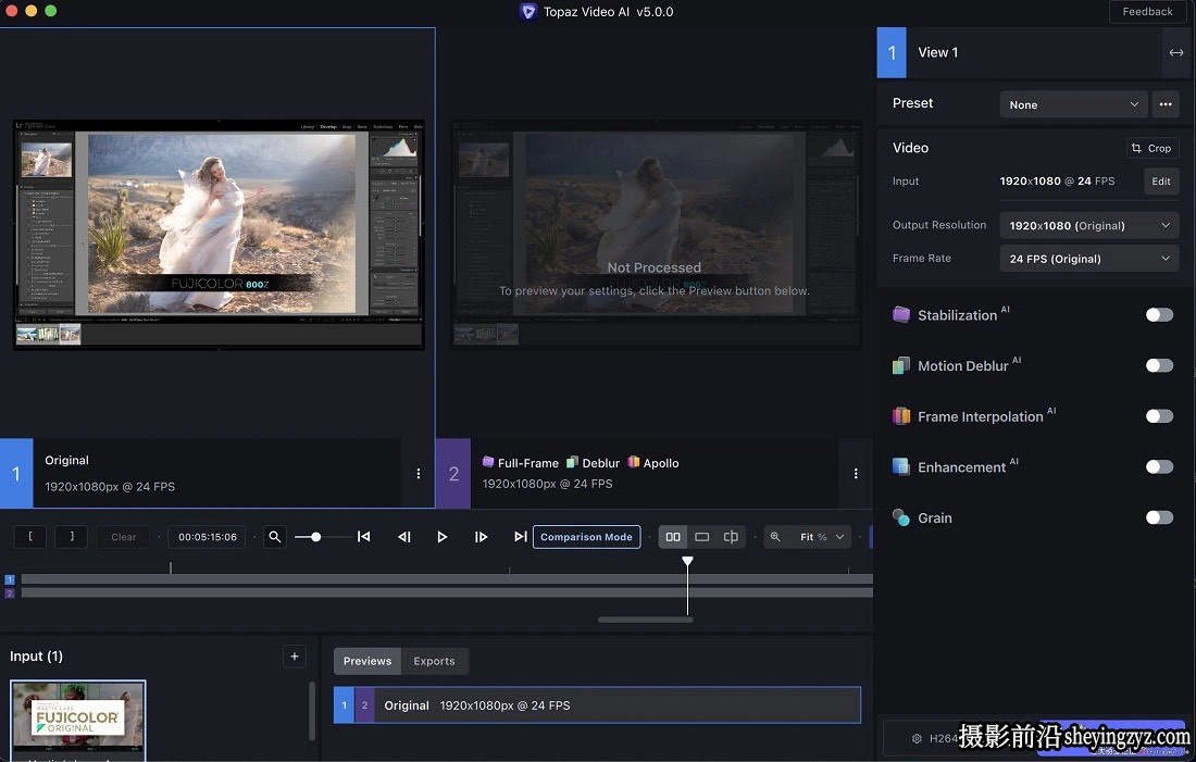 Topaz Video AI for mac v5.3.0英文版 视频无损放大修复软件-支持M1