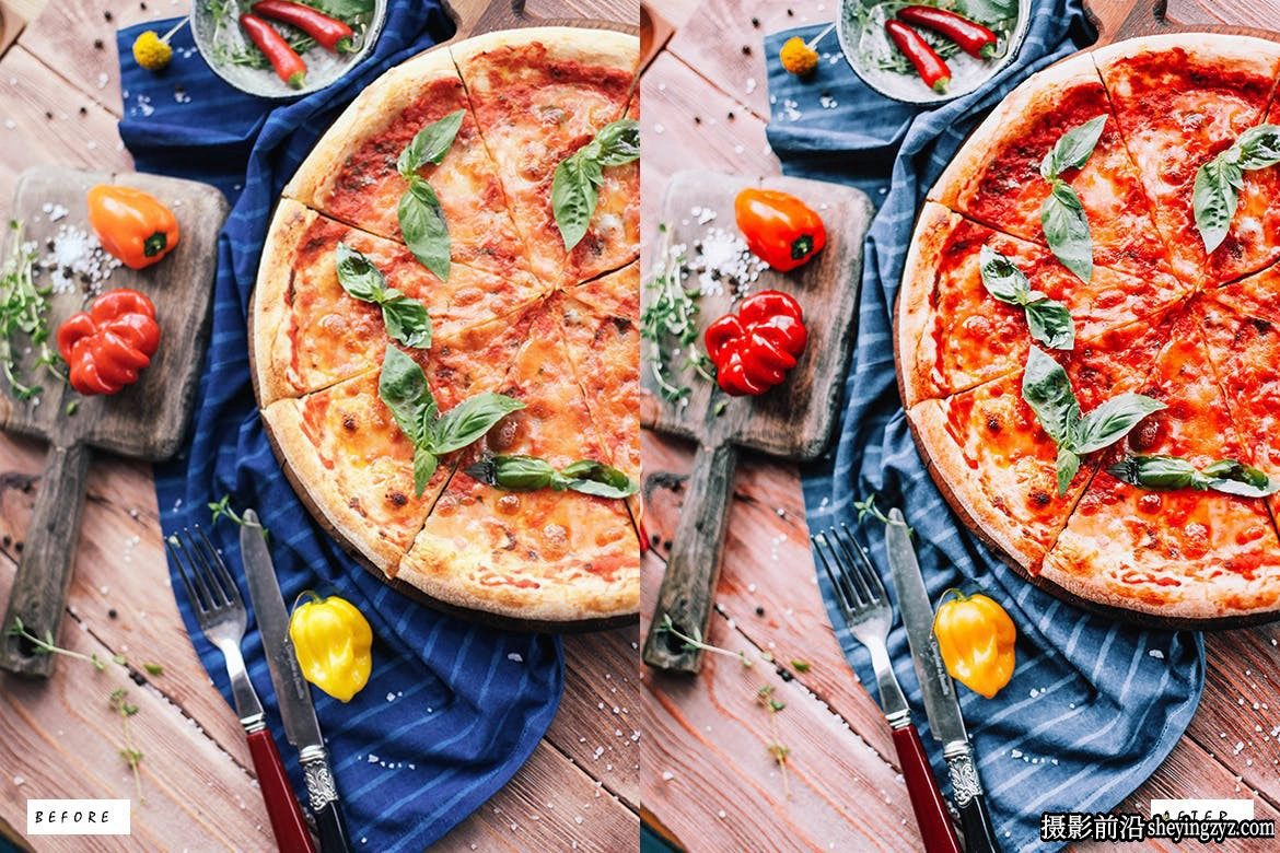 12种免费美食摄影调色Lightroom预设 Food &amp; Cafe Lightroom Presets