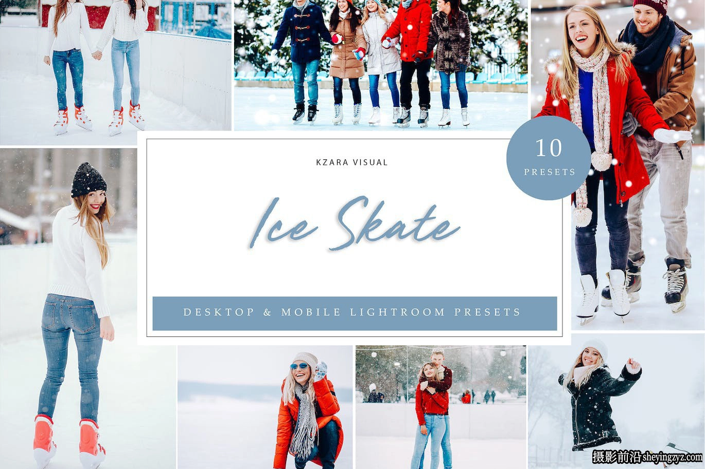 10种免费冬季人像摄影后期调色Lightroom预设 Ice Skate Lightroom Presets