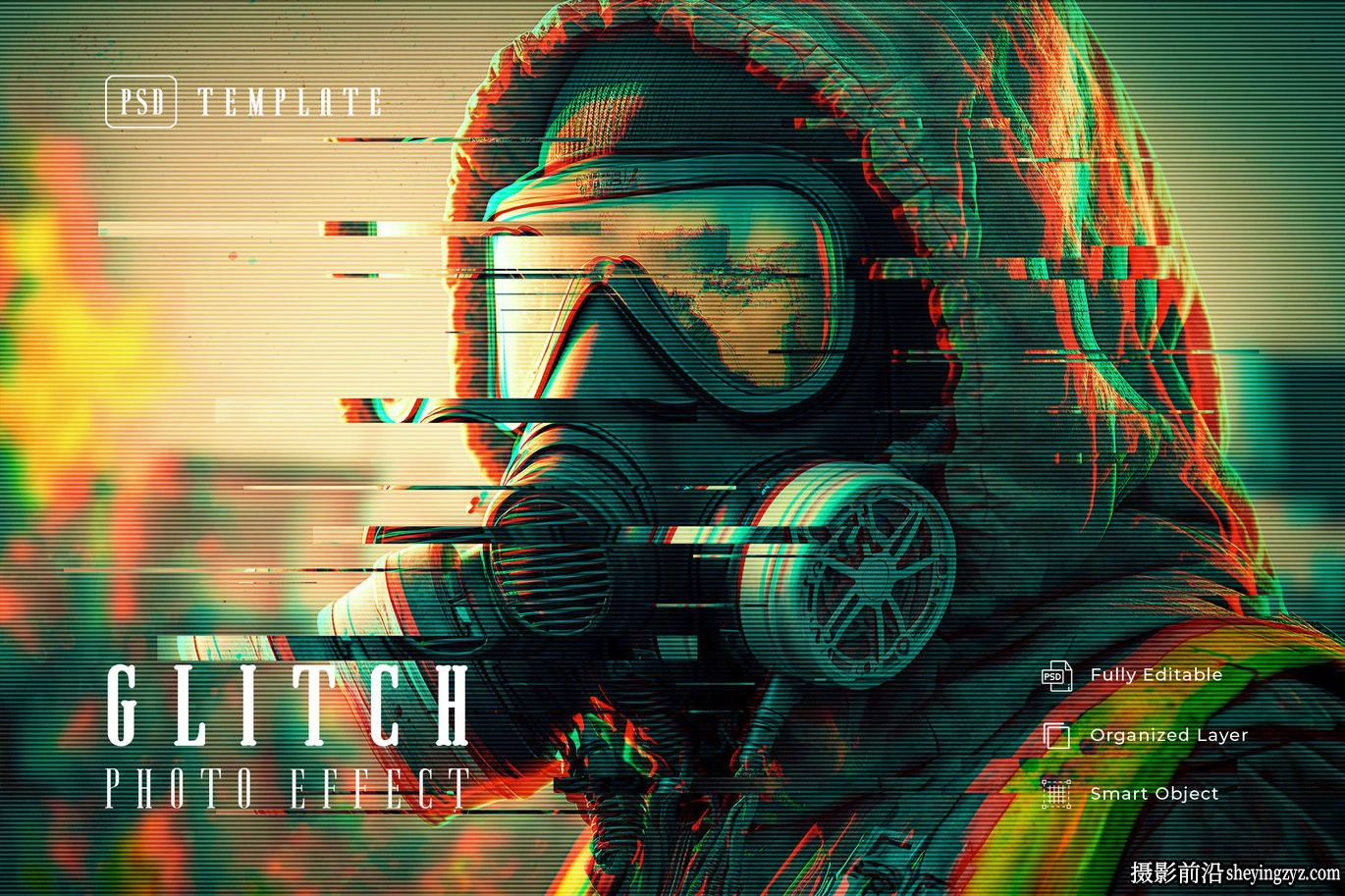 故障特效照片智能预设模版 Glitch Photo Effect