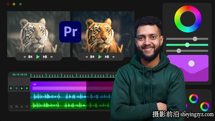 Premiere Pro 电影剪辑中的色彩校正和颜色分级完整教程-中英字幕