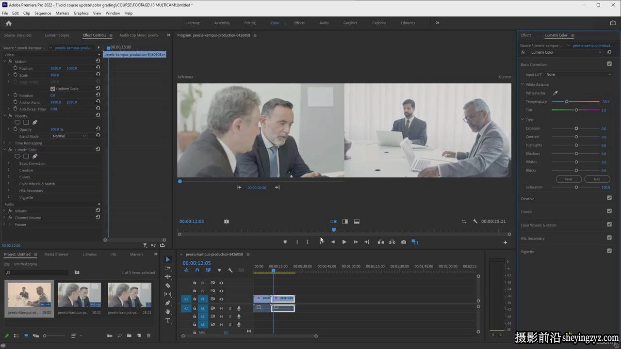 Premiere Pro 电影剪辑中的色彩校正和颜色分级完整教程-中英字幕