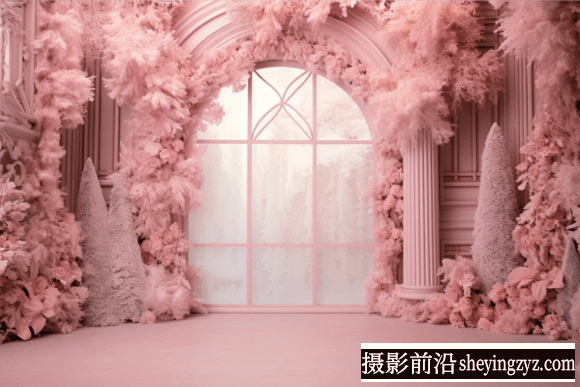 免费仙境高清粉色圣诞影楼背景素材