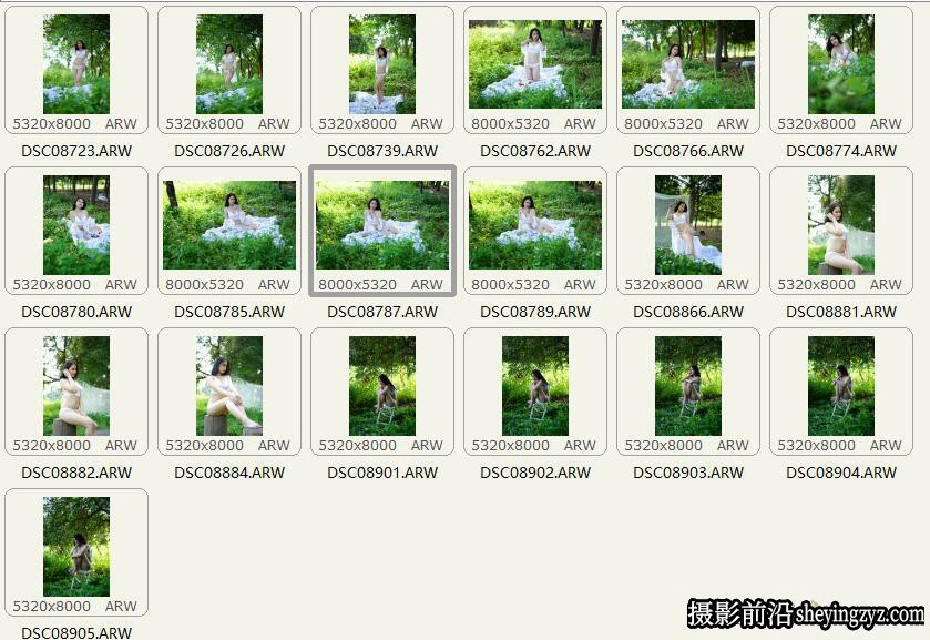 户外清新美女写真人像使用未修RAW原图素材25张