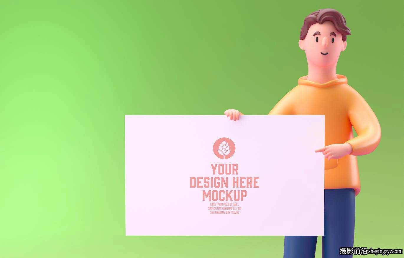 3D人物白板屏幕手机样机