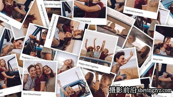 AE模板-拍立得照片墙相册展示模版 Photo Collage Video Template