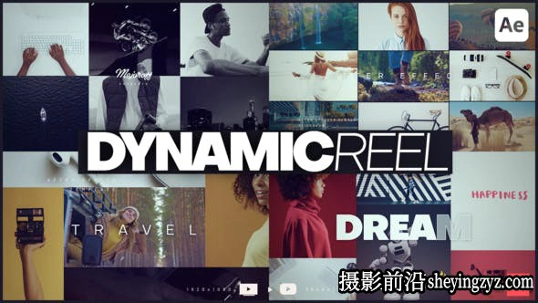 AE模板-时尚视频拼贴滑动展示片头模版 Dynamic Reel