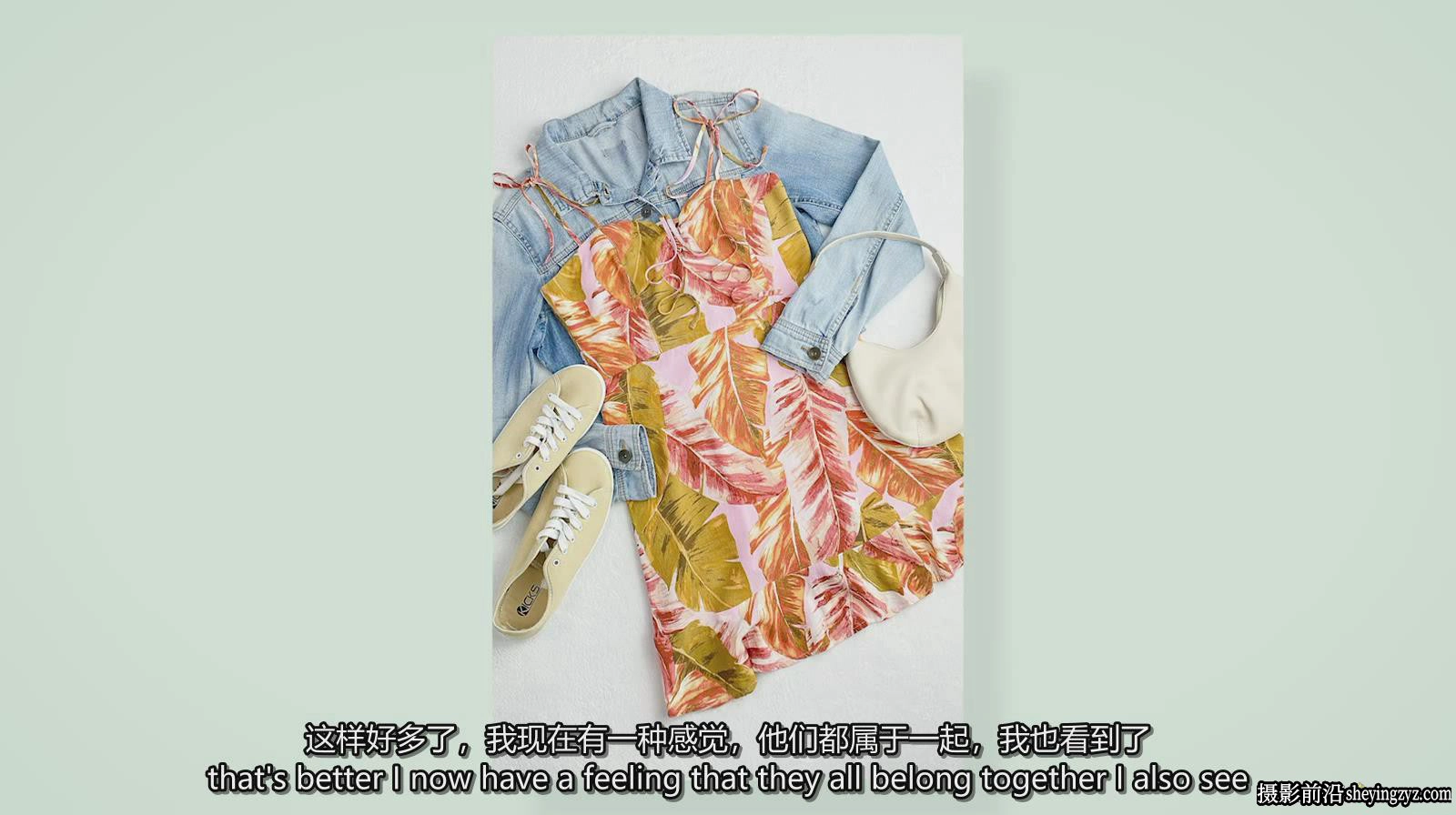 摄影师Rose Nene服装静物产品平面布光构图技巧教程-中英字幕