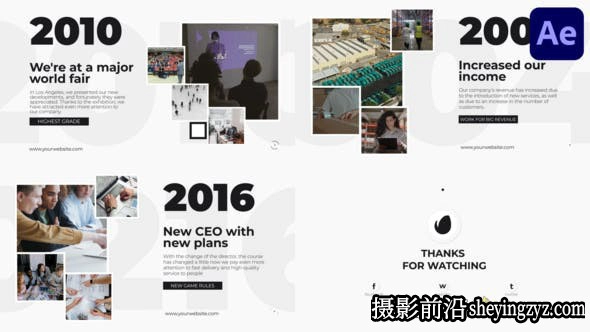 AE模板-时间线视频片头模版 Clean Corporate Timeline Presentat