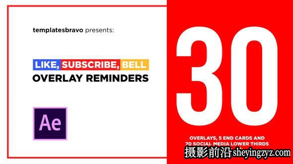 AE模板-网络短字幕元素动画模版 Youtuber V3