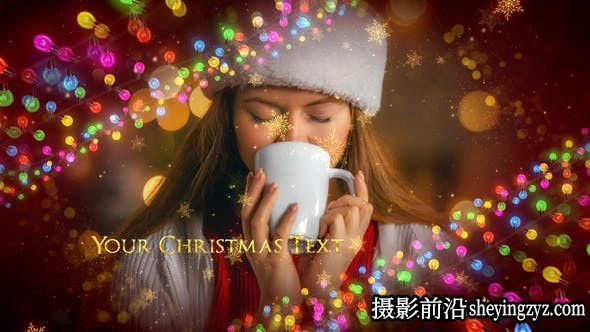 AE模板-彩灯相册片头模版 Christmas Lights Promo