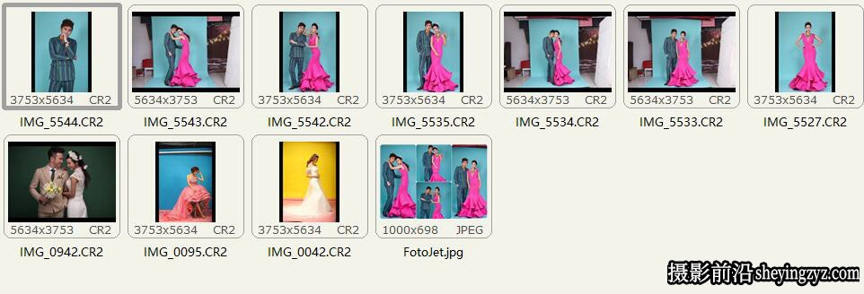 影楼婚纱情侣写真人像摄影RAW原图练习素材10张