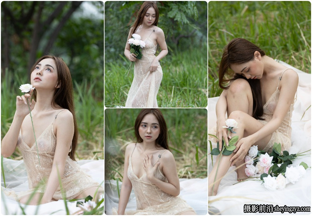 蕾丝吊带睡裙女孩外拍写真RAW原图9张-佳能CR3格式