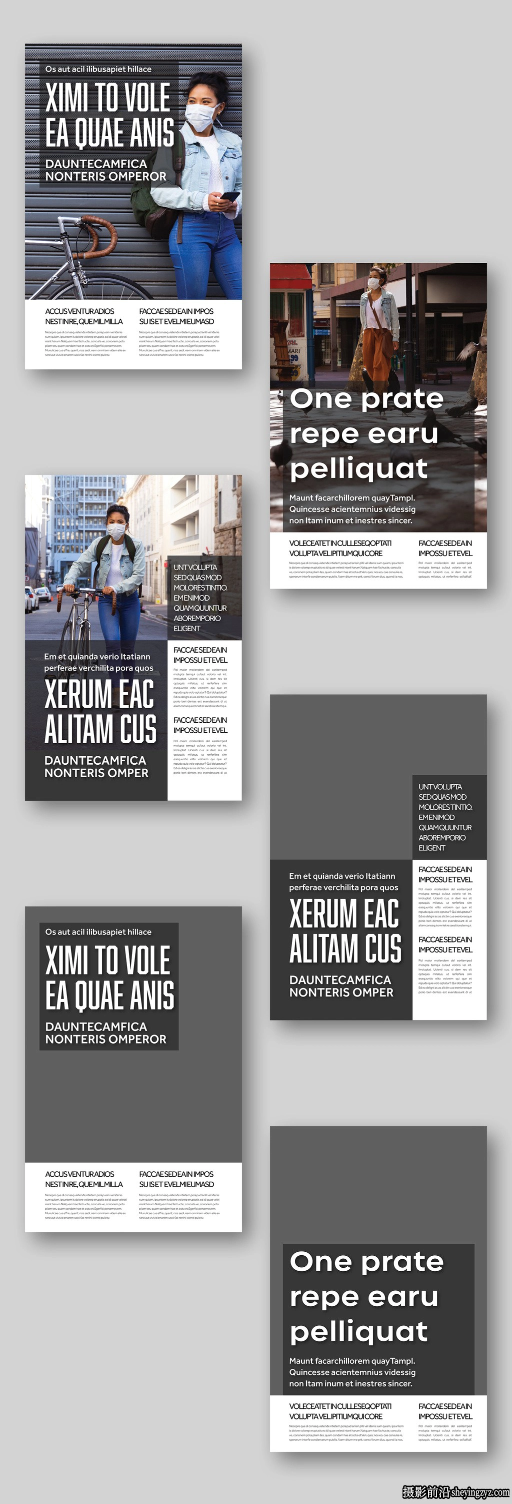 公共安全海报布局集InDesign模板