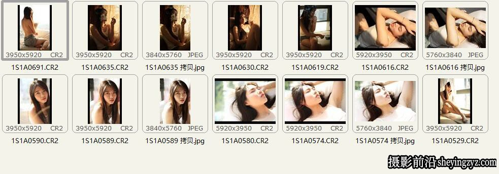 情绪美女电影人像摄影未修RAW原图练习素材10张