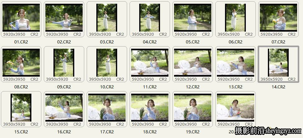 性感美女外拍写真人像摄影RAW原片练习素材20张