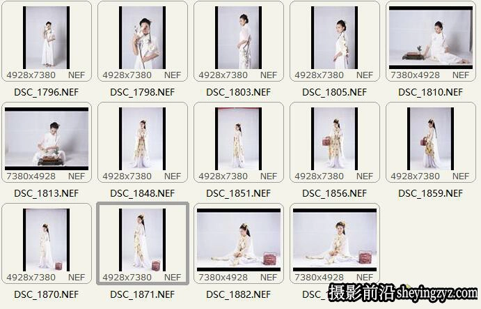 古装汉服美女人像摄影RAW原图后期练习素材14张