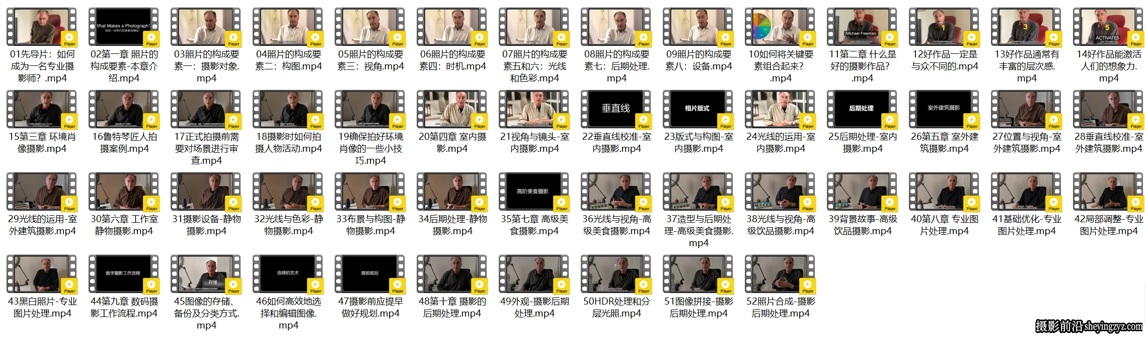 迈克尔·弗里曼如何成为一名专业摄影师52课完整版教程-中英字幕