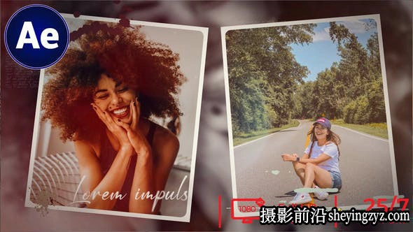 AE模板-回忆照片相册片头模版 Memories Slideshow