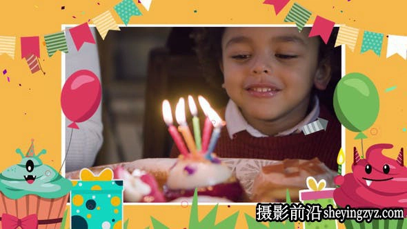 AE模板-儿童生日相册片头模版第二套 Happy Birthday Slideshow 2