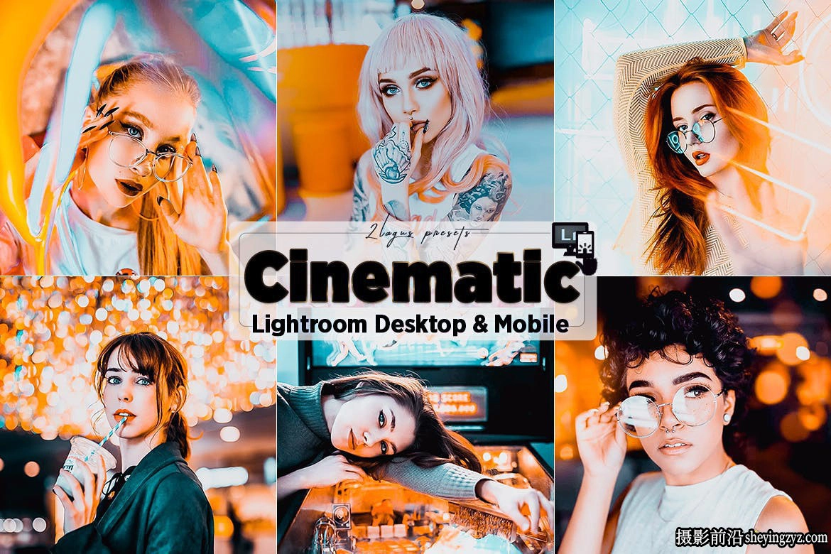 城市霓虹灯人像lr预设手机lr预设 Cinematic Neon Lightroom Presets
